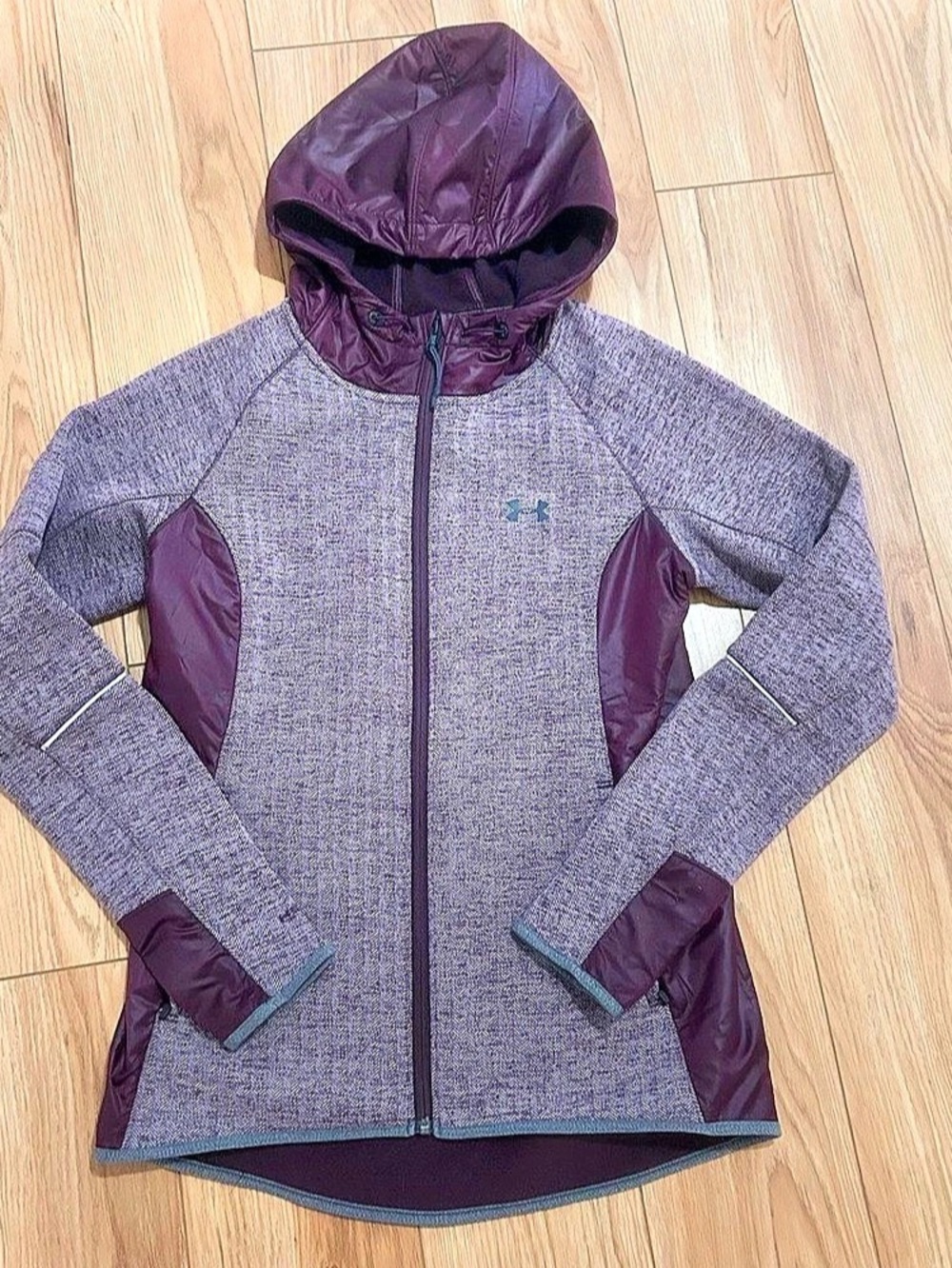 Under Armour Storm ColdGear Infrared Herringbone Full Zip Jacket Purple & Gray